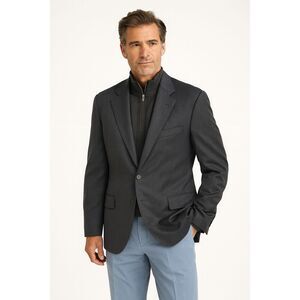 Brooks Brothers Gray Hand Tailored Cotton Sports Coat Blazer Jacket  Mens Sz 41L
